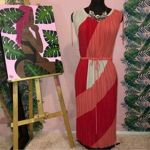 BCBGMaxAzria Coral Pleated Dress